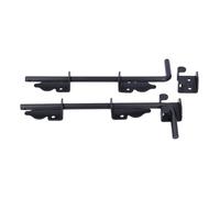 Bnineteenteam Heavy-Duty Steel Ground Latch Gate, 2PCS 12 Inch, Black Powder Coating, Simple Screw Installation, Versatile Gate Solution, Accident Prevention Design, for Wooden Metal Single