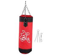 Bnineteenteam Heavy Punching Bag,Training Boxing Bag with Chain for Adults Men Women(Empty) (60CM-Red) Martial Arts Sport Equipment
