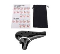 Bnineteenteam Ocarina, 12 Hole Alto C ABS Resin Flute with Smooth Blowing Mouthpiece, Perfect for Beginners and Experienced Players, Includes Song Book and Display Stand (Black)