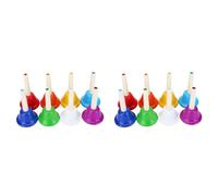Bnineteenteam Rainbow Hand Bell Set, 16 Pcs 8 Note Musical Handbells, Colorful Metal Hand Bells Musical Instrument Toy for Children