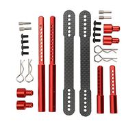 Bnineteenteam RC Body Mount Post,RC Car Front Rear Metal Carbon Fiber Shell Columns Upgrade Parts for Axial SCX10 90046 90047 1/10 RC Car(red)