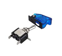 Bnineteenteam Toggle Rocker Switch, 16mm 1NO 1NC 12V Metal LED Latching Push Button, Ideal for Power Control