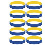Bnineteenteam Ukrainian Rubber Wristband, 10Pcs Ukrainian Rubber Bracelets Ukraine Wristband for Sports Fan Supporter Men Women