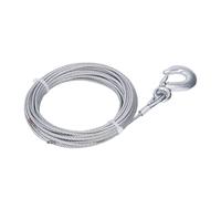 Bnineteenteam Winch Synthetic Rope, Winch Wire Cable 4mmx12m Cable 2000LBS Strength Stainless Steel Galvanized Replacement