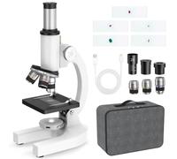 BNISE 40X-2000X Microscope for Kids Adults with 5 Slides Case STEM Kit | Dual LED Compound Monocular, Shockproof Case for Beginner Student, Home School Classroom Lab, Science Biology Dual LED Gift