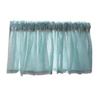 bnjlSDATwr small curtains， Sheer Valance Curtain,Small Kitchen Semi Transparent Voile Short Light Filtering Bistro(Blue,W x H 300x50cm)