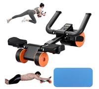 Bnlei Ab Roller Elbow Support with Mat and Timer, Automatic Rebound Abdominal Wheel Roller, Abs Roller Wheel Workout Stomach Exercise Equipment for Home Gym Use, Fitness Accessories for Men and Women