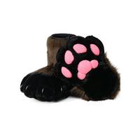 BNLIDES Cosplay Animal Cat Wolf Dog Fox Fursuit Feet Paw Claw Shoes Furry Boots Costume Accessories for Adult, Coffee-black, One Size