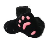 BNLIDES Cosplay Animal Cat Wolf Dog Fox Fursuit Feet Paw Claw Shoes Furry Boots Costume Accessories for Adult (Black)