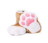 BNLIDES Cosplay Animal Cat Wolf Dog Fox Fursuit Feet Paw Claw Shoes Furry Boots Costume Accessories for Adult, Khaki White, One Size