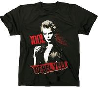 BNMKHCXSDRT Billy Idol Men's Rebel Yell T-Shirt Black Officially Licensed Merchandise Hemden(Small)