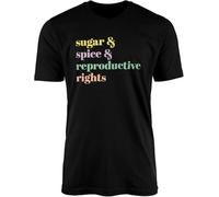 BNMKHCXSDRT Sugar, Spice & Reproductive Rights Black T-Shirt Top Tee - Everything Nice Girls Womens Fundamental Human Rights Roe vs Wade Feminist Feminism Gift Present Hemden(Small)