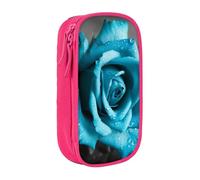 bnmklda Blue Rose Printed Large - Capacity Double - Layer Pencil Case Pink - Large Capacity Pen Case for School & Office Supplies