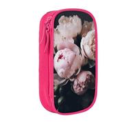 bnmklda Bouquet of Pink Peonies Printed Large - Capacity Double - Layer Pencil Case Pink - Large Capacity Pen Case for School & Office Supplies