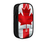 bnmklda Canadian Flag Printed Large - Capacity Double - Layer Pencil Case Black - Large Capacity Pen Case for School & Office Supplies