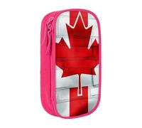 bnmklda Canadian Flag Printed Large - Capacity Double - Layer Pencil Case Pink - Large Capacity Pen Case for School & Office Supplies