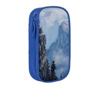 bnmklda Canadian Smokey Mountain Cliff Printed Large - Capacity Double - Layer Pencil Case Blue - Large Capacity Pen Case for School & Office Supplies