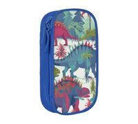 bnmklda Colorful Dinosaurs Printed Large - Capacity Double - Layer Pencil Case Blue - Large Capacity Pen Case for School & Office Supplies