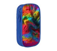 bnmklda Colorful Thing Printed Large - Capacity Double - Layer Pencil Case Blue - Large Capacity Pen Case for School & Office Supplies