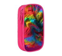 bnmklda Colorful Thing Printed Large - Capacity Double - Layer Pencil Case Pink - Large Capacity Pen Case for School & Office Supplies