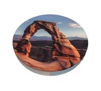 bnmklda Delicate Arch Printed Round Bar Stool Seat Cover 30cm - Velvet Non-Slip Seat Protector with Elastic Edge for Kitchen, Bar, Restaurant Use