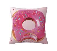 bnmklda Donut Printed Double - sided Plush Pillow Cover - Soft Polyester Square pillow for Sofa, Bedroom, Living Room & Home Decor 50x50cm