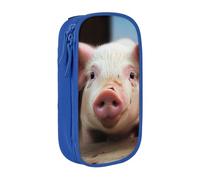 bnmklda Farm Animals Printed Large - Capacity Double - Layer Pencil Case Blue - Large Capacity Pen Case for School & Office Supplies