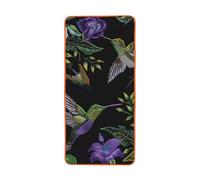 bnmklda Flower Hummingbirds Embroidery Printed Coral Velvet Bath Towel 69x140cm Orange - Fluffy Quick-Dry Towel for Home Bathroom Travel Swimming Beach