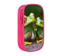 bnmklda Funny Green Frogs Printed Large - Capacity Double - Layer Pencil Case Pink - Large Capacity Pen Case for School & Office Supplies