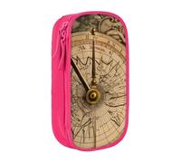 bnmklda Law of the Compass Navigation Printed Large - Capacity Double - Layer Pencil Case Pink - Large Capacity Pen Case for School & Office Supplies