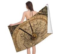 bnmklda Law of the Compass Navigation Printed Microfiber Quick-Dry Beach Towel 80x130 cm - Soft, Lightweight Bath Towel for Travel, Holiday, Swimming, Picnic