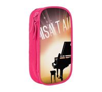 bnmklda Musical Theatre Printed Large - Capacity Double - Layer Pencil Case Pink - Large Capacity Pen Case for School & Office Supplies