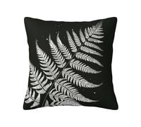 bnmklda natural plant silhouette fern leaf Printed Double - sided Plush Pillow Cover - Soft Polyester Square pillow for Sofa, Bedroom, Living Room & Home Decor 55x55cm