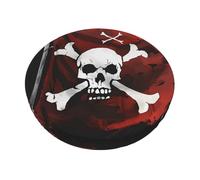 bnmklda Pirate Flag Printed Round Bar Stool Seat Cover 35cm - Velvet Non-Slip Seat Protector with Elastic Edge for Kitchen, Bar, Restaurant Use