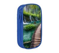 bnmklda Plitvice Lakes National Park Printed Large - Capacity Double - Layer Pencil Case Blue - Large Capacity Pen Case for School & Office Supplies