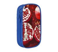 bnmklda Pomegranate Painting Printed Large - Capacity Double - Layer Pencil Case Blue - Large Capacity Pen Case for School & Office Supplies