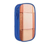 bnmklda Rose Gold Faux Glitter Printed Large - Capacity Double - Layer Pencil Case Blue - Large Capacity Pen Case for School & Office Supplies