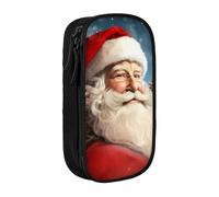 bnmklda Santa Clause Printed Large - Capacity Double - Layer Pencil Case Black - Large Capacity Pen Case for School & Office Supplies