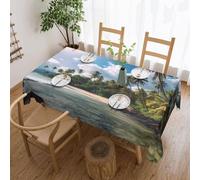 bnmklda Sea_Tropical_Palm_Trees_Beach_Nature Printed Square Tablecloth 137x183cm - Soft Wrinkle-Resistant Polyester Table Cover for Brunch, Garden Parties, Wedding Dinners & Outdoor Dining ?