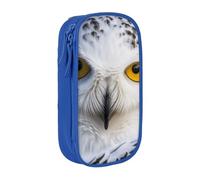 bnmklda Snowy Owl Eyes Printed Large - Capacity Double - Layer Pencil Case Blue - Large Capacity Pen Case for School & Office Supplies