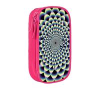 bnmklda Spiral Optical Illusion Art Printed Large - Capacity Double - Layer Pencil Case Pink - Large Capacity Pen Case for School & Office Supplies