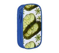 bnmklda Sushi Dill Pickles Printed Large - Capacity Double - Layer Pencil Case Blue - Large Capacity Pen Case for School & Office Supplies