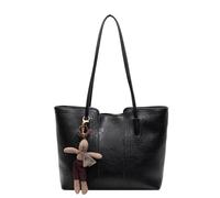 BnMvF Large Capacity Shoulder Bag Women's PU Leather Handbag For Commuting And Casual Use Versatile Tote,Spacious Handbag with Metal Zipper (Black)