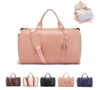 BnMvF Luxemega Travel Bag,2 in 1 Jennibag Travel Bags for Women, Waterproof Foldable Convertible Garment Duffel Bag (Pink,one Size)