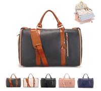 BnMvF Luxemega Travel Bag,2 in 1 Jennibag Travel Bags for Women, Waterproof Foldable Convertible Garment Duffel Bag (Brown,one Size)