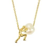 BnMvF Sisyphus Necklace - The Eternal Ascent,Greek Protector God Pearl Pendant Necklace,Symbol of Perseverance&Love, Gift for He (1Pcs)