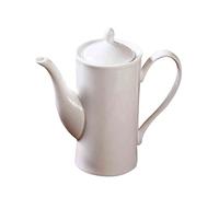 BNNP Narrow Spout Coffee Pot Pure White Ceramic Coffee Pot Large-capacity Teapot Ceramic Coffee Pot Coffee Cup Sugar Milk Coffee Pot Instant 650ml Pour Over Coffee Kettle (Color : A)