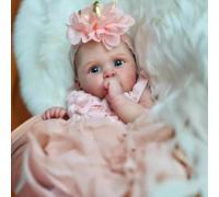 BNNPUU Reborn Baby Dolls 19-Inch Realistic-Newborn Baby Dolls Blue Eyes Girl Real Life Baby Dolls with Dresses Headdress Gift Set for Kids Age 3+