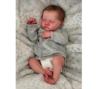 BNNPUU Reborn Dolls Boy Washable Reborn Babies Soft Vinyl Body Reborn Baby Doll Looks Like a Real Baby Closed Eyes Boy 19 Inches Handmade