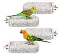 BNOSDM 4 Pcs Large Natural Parrot Beak Grinding Stone Parakeet Chew Toy Calcium Parrot Perch Stand Bird Cage Accessories for Budgies, Cockatiels, Conures, Lovebirds, Canary